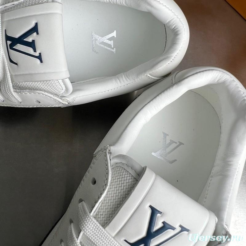 Lv Run Away Leather Round Toe Lace-Up Low Top Casual Shoes Men's - YC