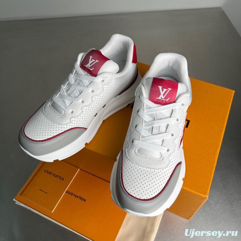 Lv Classic Leather Round Toe Lace-Up Low Top Casual Shoes for Men - YC