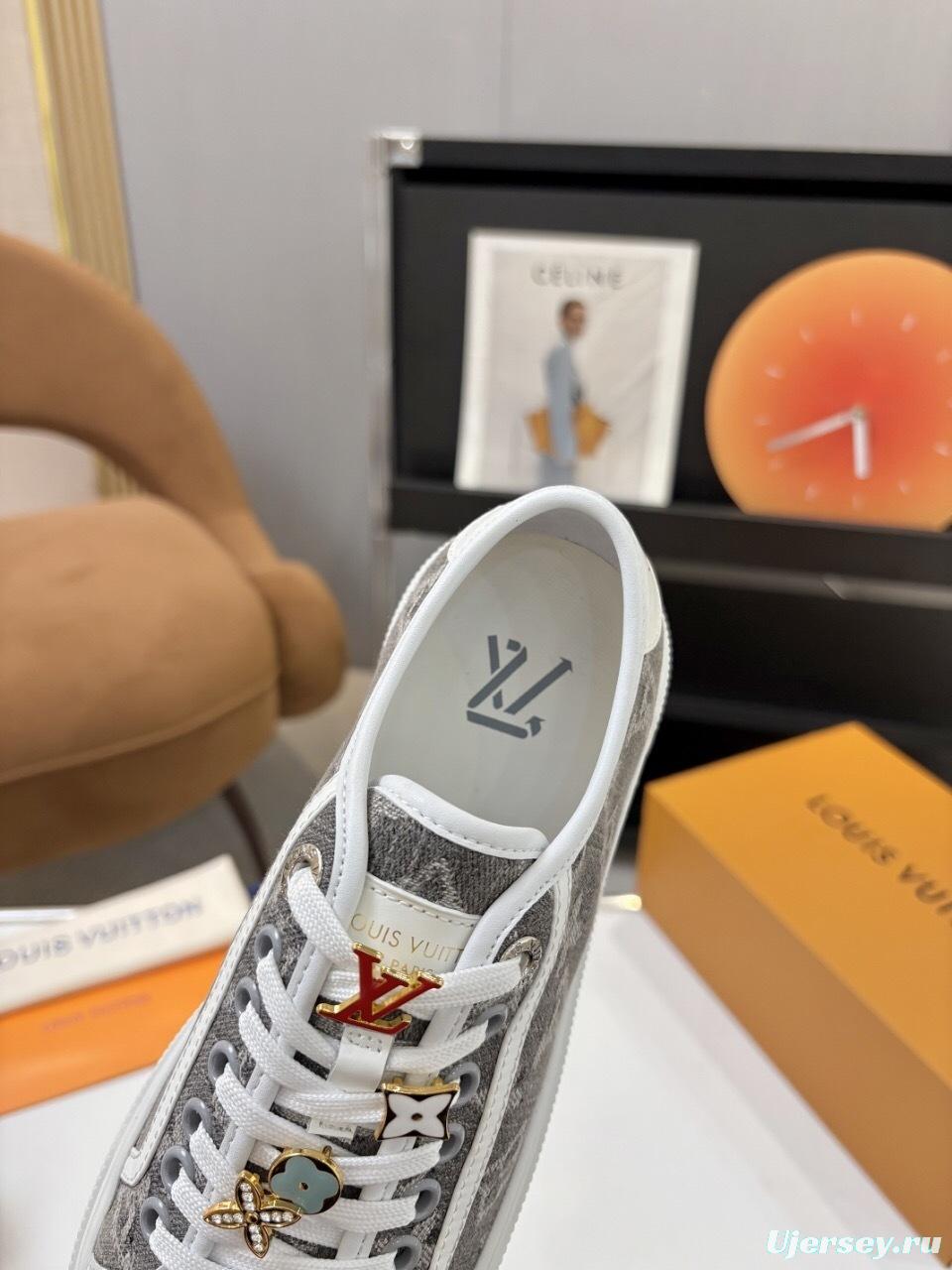 Louis Vuitton Lagoon Series Denim Sneakers with Monogram Embossing - AS00300