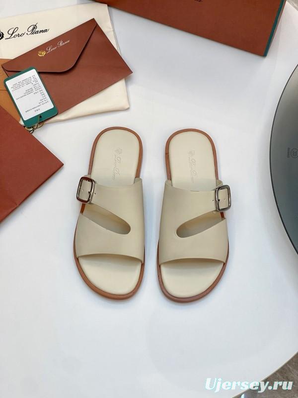 Loro Piana 2025 SS Men's Spring Summer Slippers with High-Quality Stitching and Original Sole - AS00250