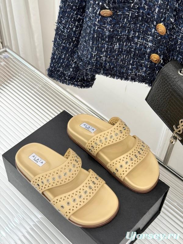 ALAIA 2025 SS Hollow-Out Casual Sandals - KFY00260