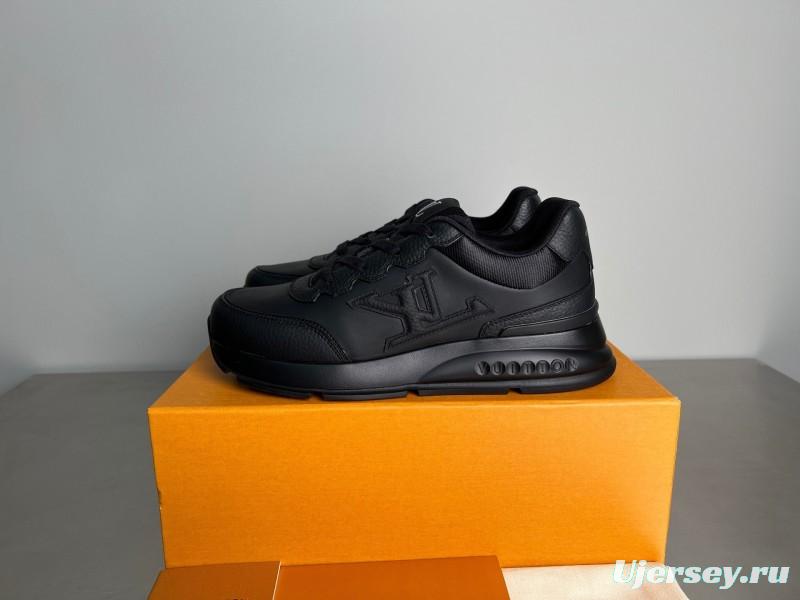 Lv Classic Leather Round Toe Lace-Up Low Top Casual Shoes - YC