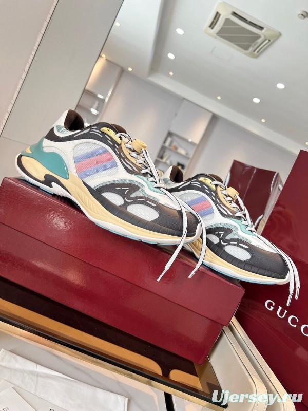 Gucci 2025/SS Series 2.0 Sneakers with Retro-Futuristic Design and Reflective Stripes - LY00460