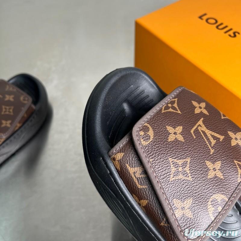 Louis Vuitton Miami Mule Slip-On Sandals with Velcro Strap - YC