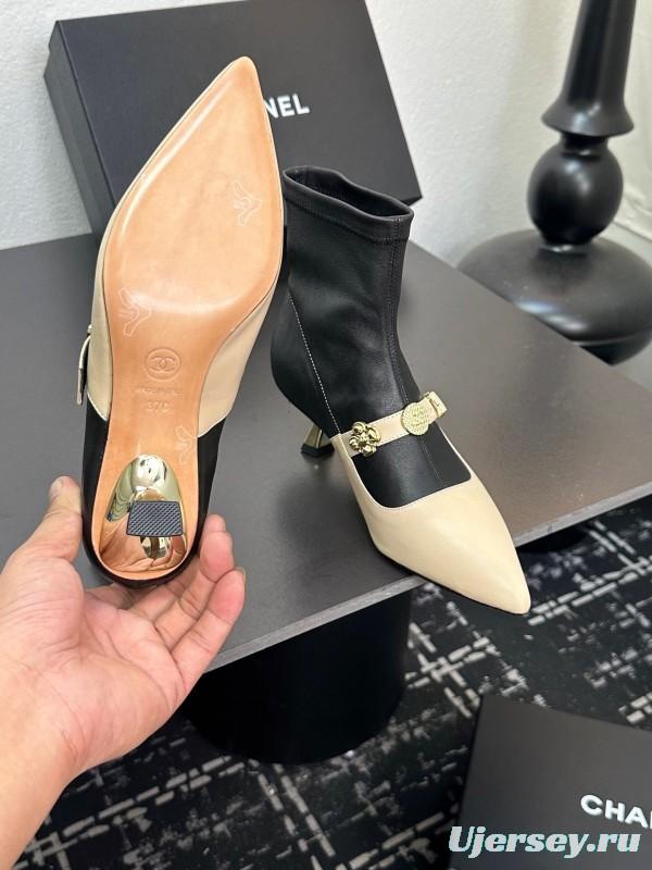 Chanel 2025/SS 24B Autumn Winter New High Heel Bow Sock Boots - LY00380
