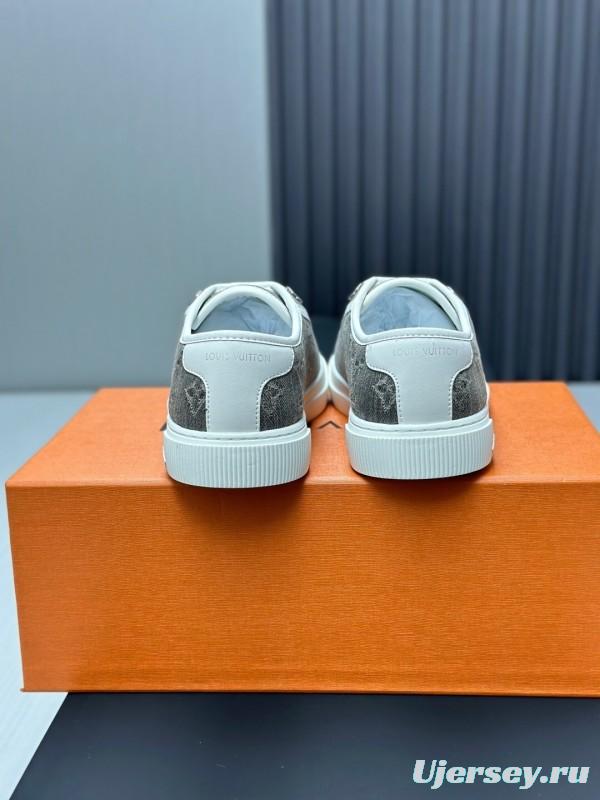 Louis Vuitton Time Out Series Monogram Animal Print Casual White Sneakers - Time Out