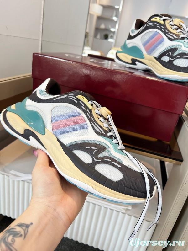 Gucci 2025/SS Series 2.0 Sneakers with Retro-Futuristic Design and Reflective Stripes - LY00460
