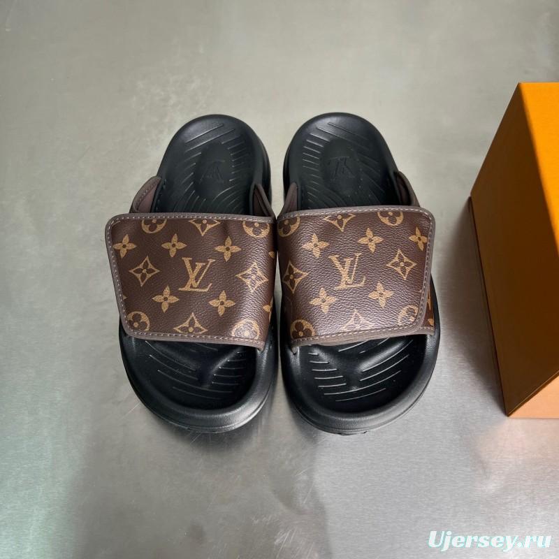 Louis Vuitton Miami Mule Slip-On Sandals with Velcro Strap - YC