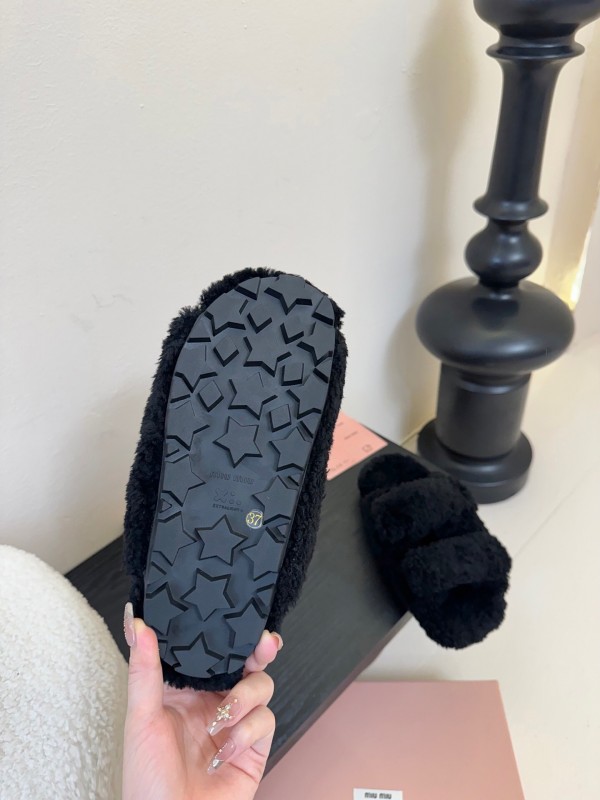 MiuMiu 2025/SS Fur Slides - KFY00310