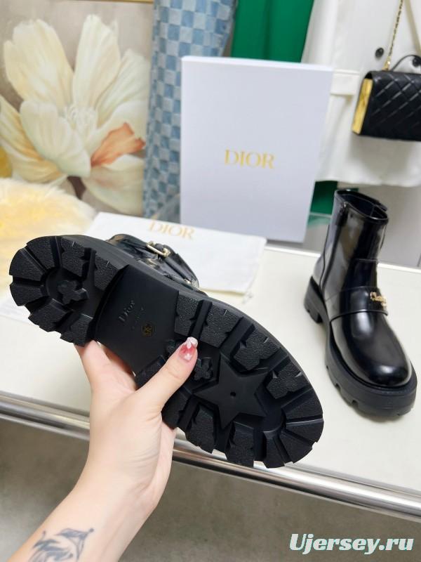 Dior 2025/SS New Autumn Winter British Style Brogue Thick Sole Martin Boots - LY00330