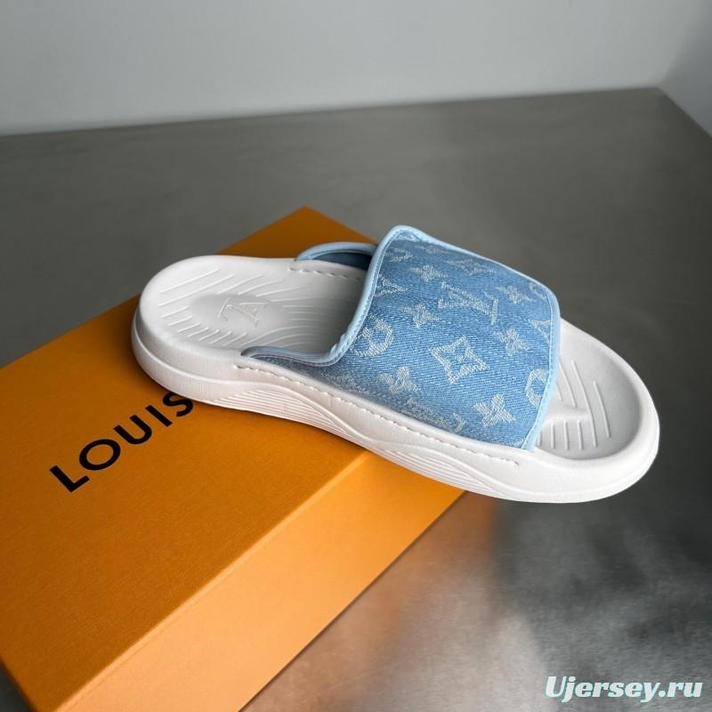 Louis Vuitton Miami Mule Slippers with Hook-and-Loop Strap - YC