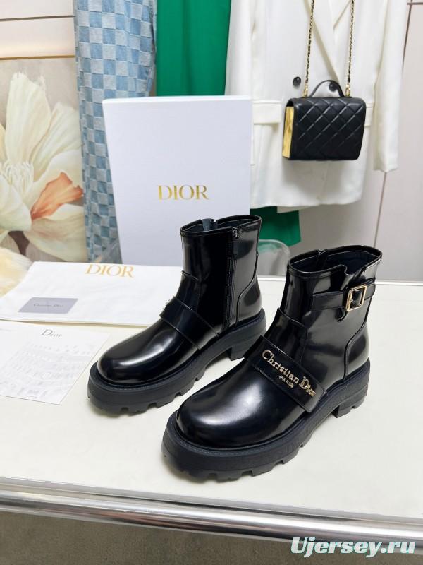 Dior 2025/SS New Autumn Winter British Style Brogue Thick Sole Martin Boots - LY00330
