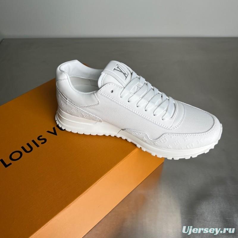 Louis Vuitton Run Away Leather Round Toe Lace-Up Low Top Casual Shoes - YC