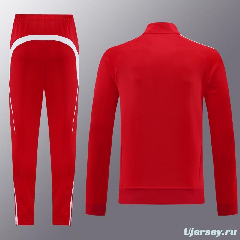 25/26 Bayern Munich Red Full Zipper Jacket+Long Pants