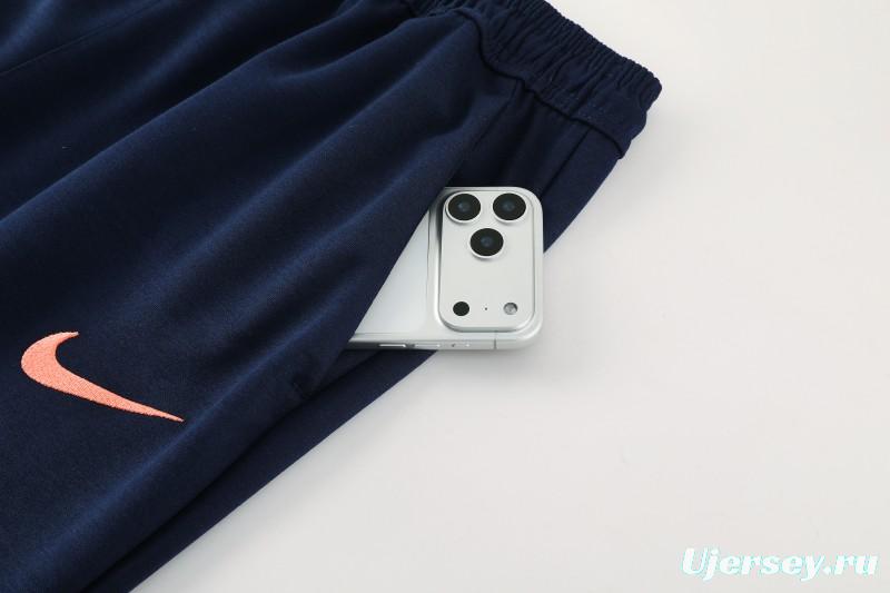 25/26 Barcelona 01 Royal Blue Hoodie Full Zipper Jacket+Long Pants