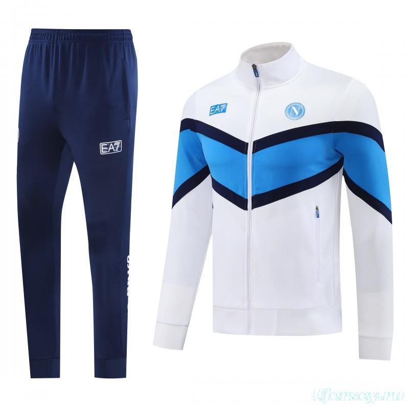 25/26 Napoli White Full Zipper Jacket+Long Pants