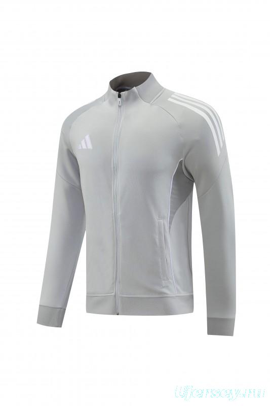 2025 Adidas Grey Full Zipper Jacket+Long Pants