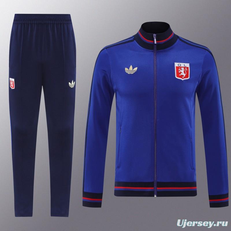 25/26 Olympique lyonnais/Lyon Blue Full Zipper Jacket+Long Pants