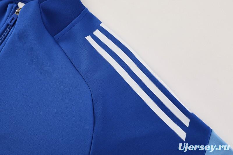 2025 Adidas Colorful Blue Full Zipper Jacket+Long Pants