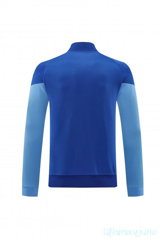 2025 Adidas Colorful Blue Full Zipper Jacket+Long Pants