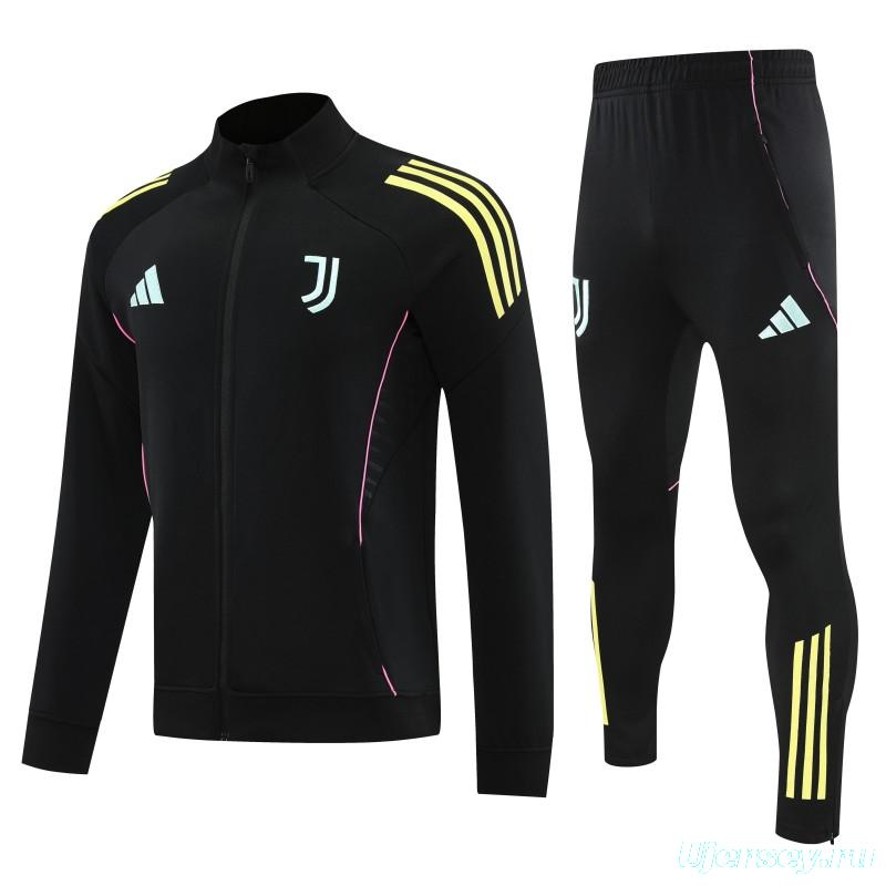 25/26 Juventus Black FULL Zipper Jacket Tracksuit +Long Pants
