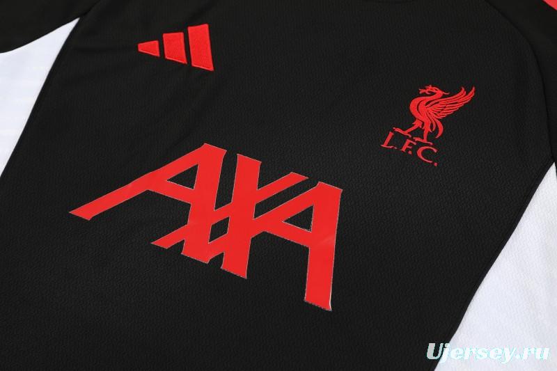 25/26 Liverpool Black Short Sleeve Jersey+Shorts