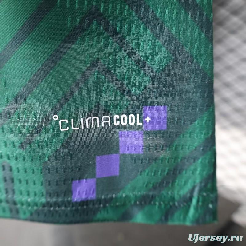 Player Version 2026 Saudi Arabia Home Green with Geometric Diamond Pattern Jersey