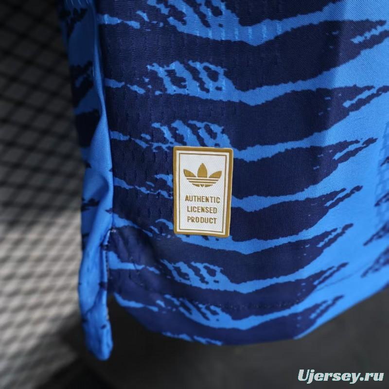 Player Version 2026 Colombia Away Blue with Zigzag Wave Pattern Jersey