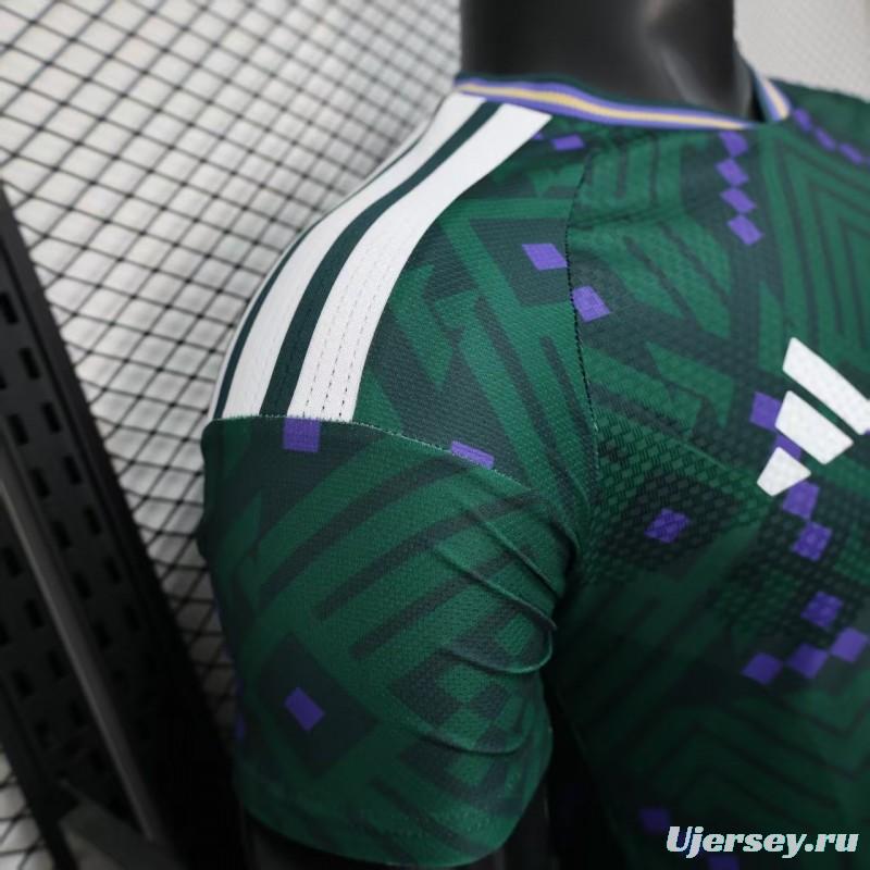 Player Version 2026 Saudi Arabia Home Green with Geometric Diamond Pattern Jersey