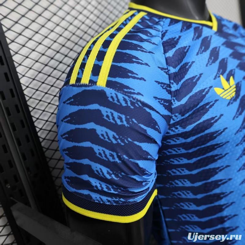 Player Version 2026 Colombia Away Blue with Zigzag Wave Pattern Jersey