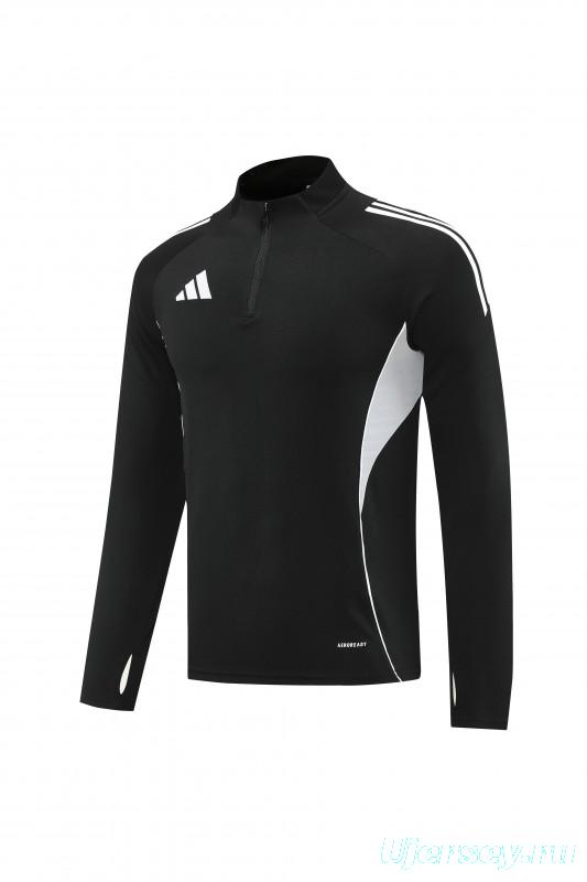 25/26  Adidas Black Full zipper Jacket Tracksuit+ long pants