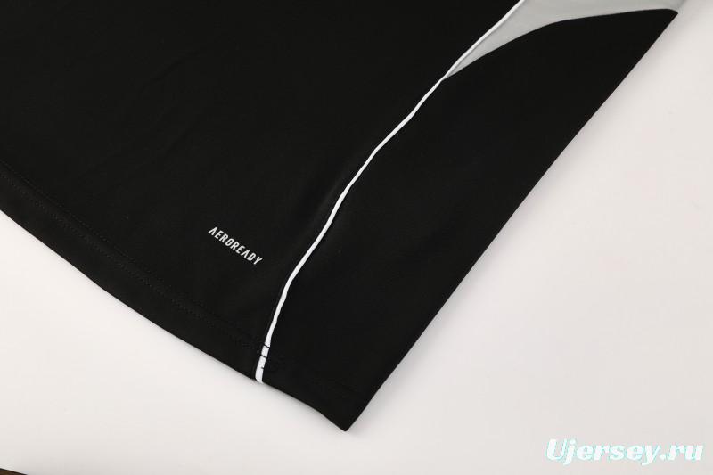 25/26  Adidas Black Full zipper Jacket Tracksuit+ long pants