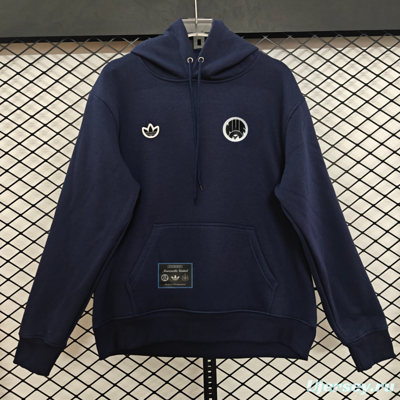 25/26 Adidas x Newcastle United Retro Embroidered Logo Hoodie 9 Colors