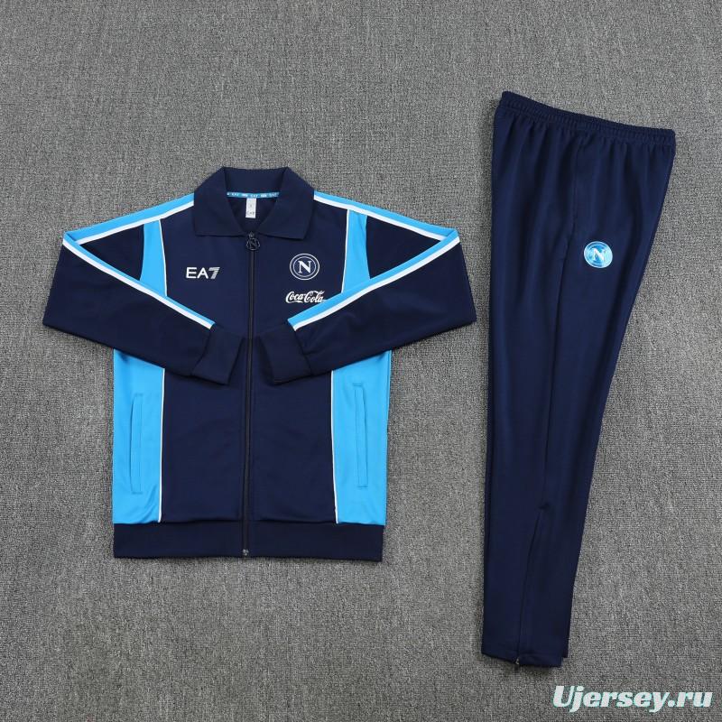 25/26 SSC Napoli Navy Blue  Full zipper Jacket Tracksuit+ long pants