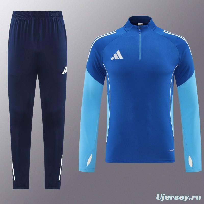 25/26  Adidas Royal Blue/Sky Blue Full zipper Jacket Tracksuit+ long pants