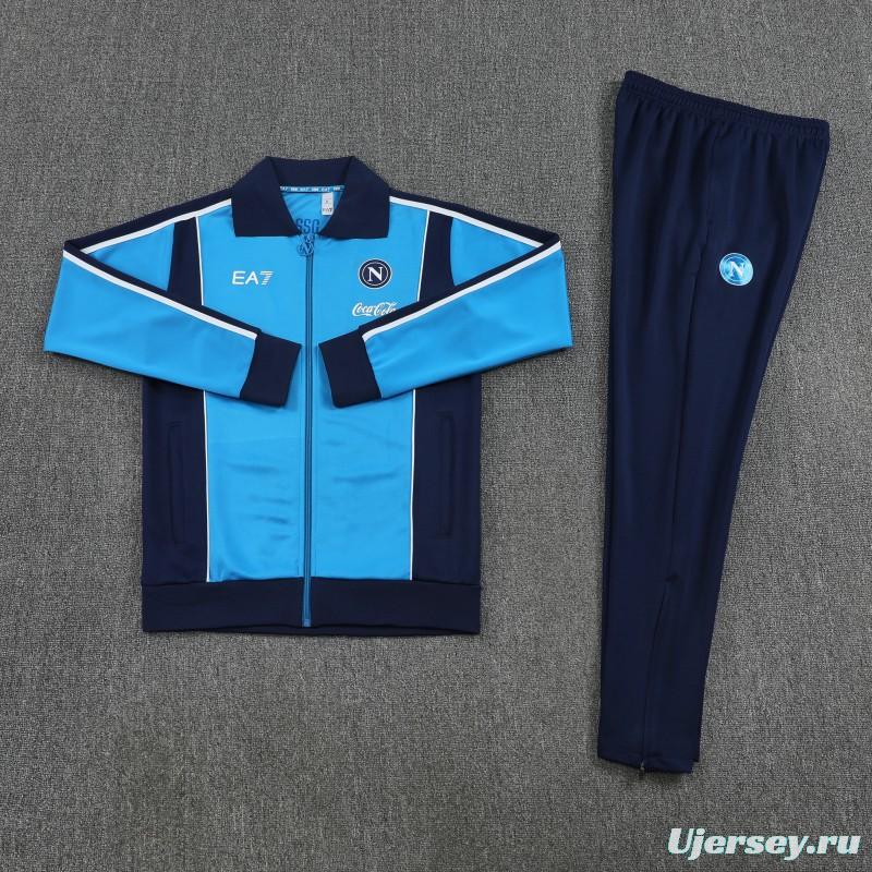 25/26 SSC Napoli Sky Blue Full zipper Jacket Tracksuit+ long pants
