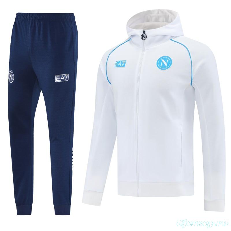 25/26 Napoli  White  Full zipper Jacket Tracksuit+ long pants