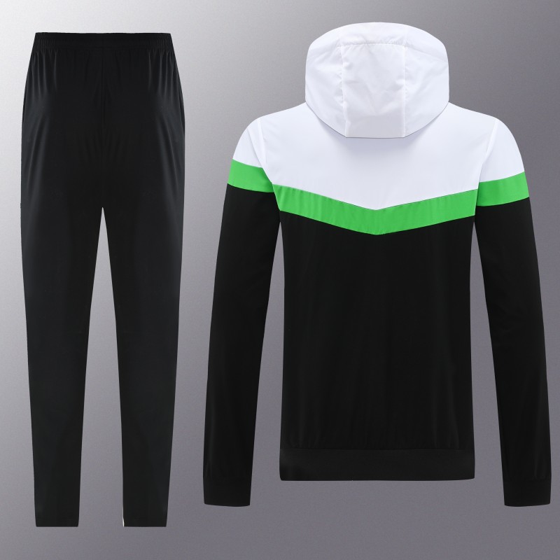 25/26 Real Betis White Black Green  Full zipper Jacket Tracksuit+ long pants