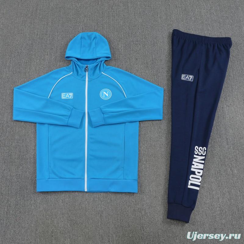 25/26  Napoli Sky Blue  Full zipper Jacket Tracksuit+ long pants