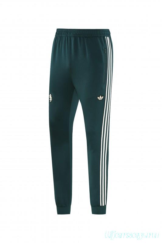 25/26  Juventus Retro Dark Green  Full zipper Jacket Tracksuit+ long pants