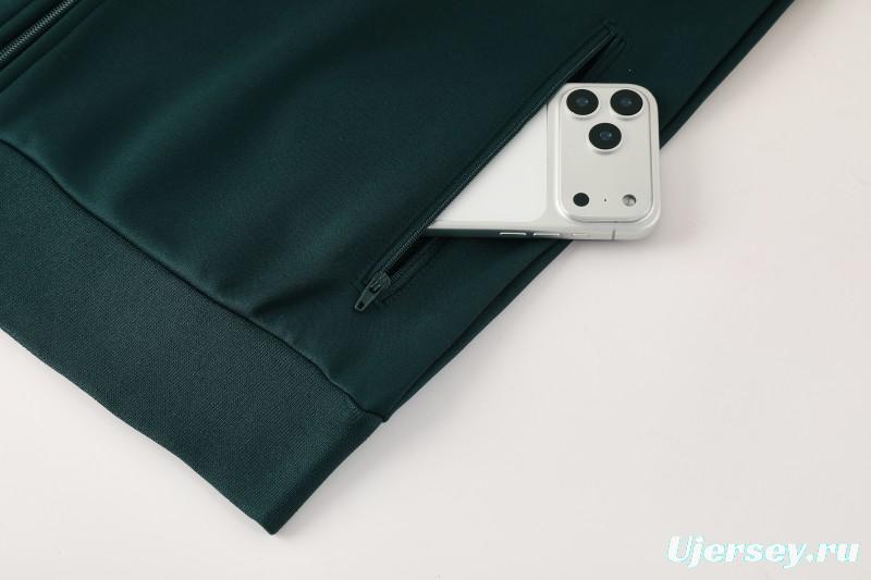 25/26  Juventus Retro Dark Green  Full zipper Jacket Tracksuit+ long pants