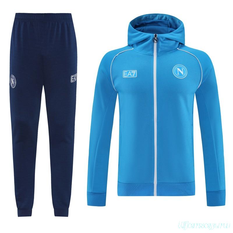 25/26  Napoli Sky Blue  Full zipper Jacket Tracksuit+ long pants