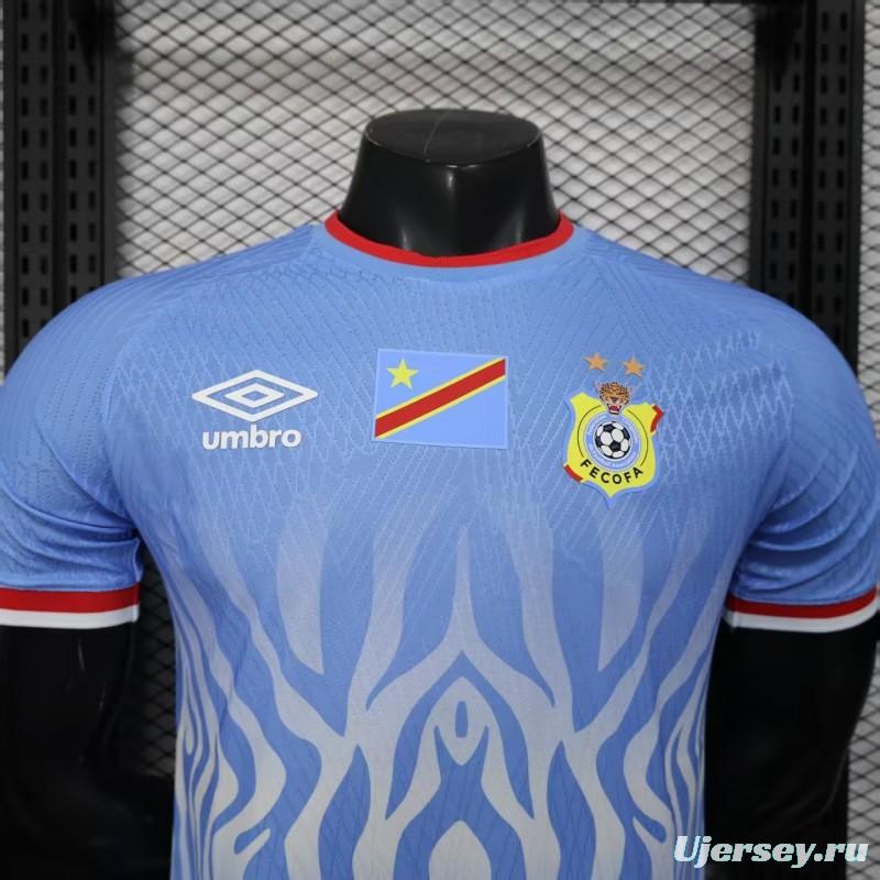 Player Version 2026 DR Congo Home Sky Blue Flame Jersey