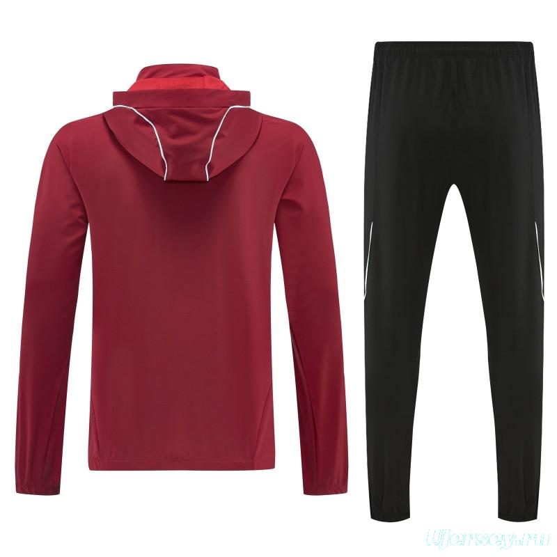 25/26  Bayern Munich Red Full zipper Jacket Tracksuit+ long pants