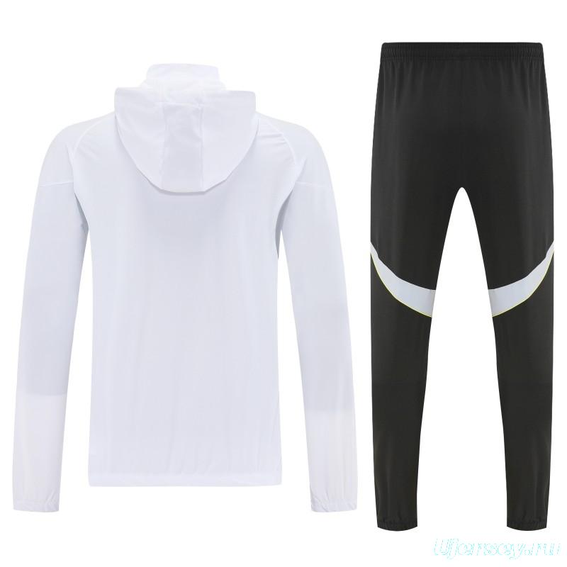 25/26 Real Madrid White Full zipper Jacket Tracksuit+ long pants