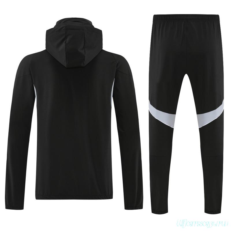 25/26 Argentina Black Full zipper Jacket Tracksuit+ long pants