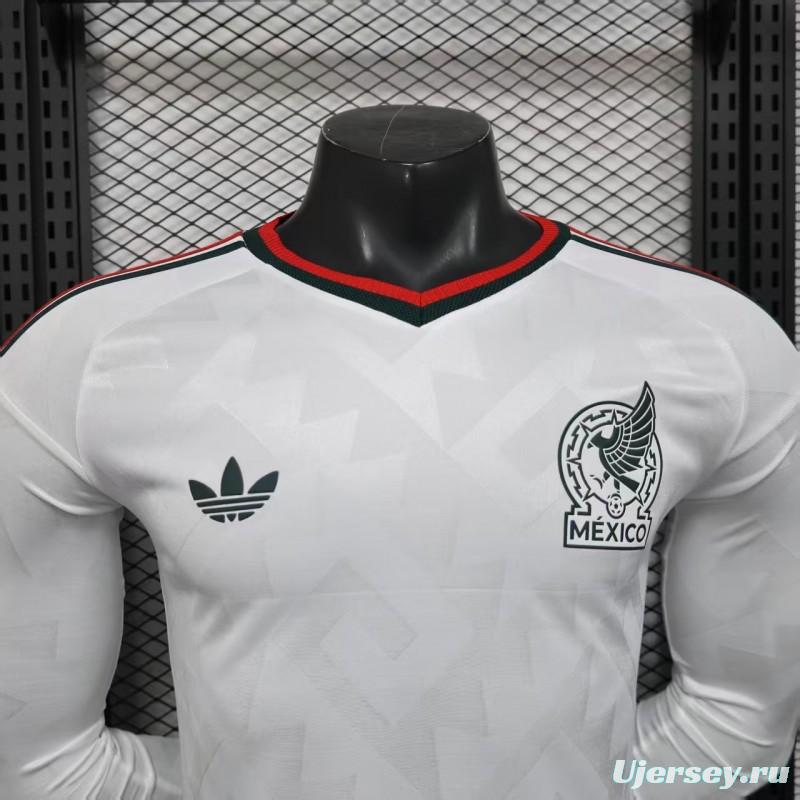 Player Version 2026 Mexico Away White Long Sleeve Jersey