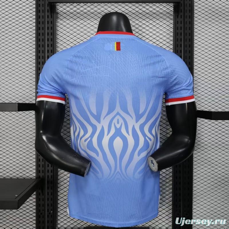 Player Version 2026 DR Congo Home Sky Blue Flame Jersey