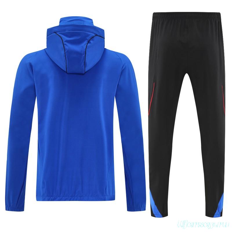 25/26 Manchester United Blue Full zipper Jacket Tracksuit+ long pants