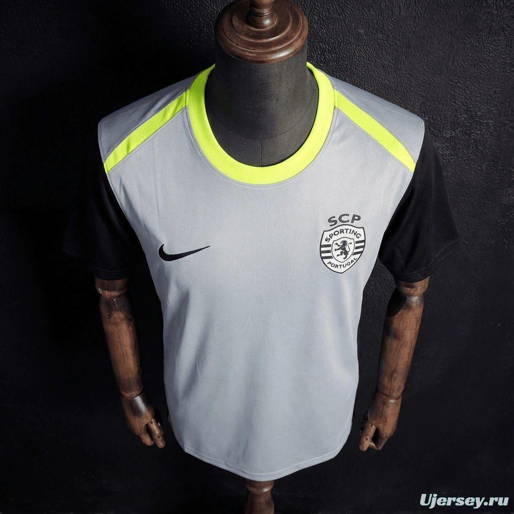 25/26 Sporting Lisbon Training Jersey Gray Jersey